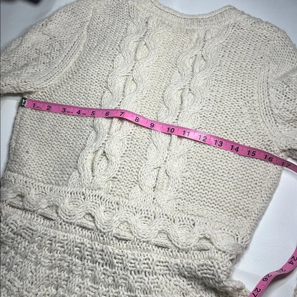 Anthropologie Sparrow Stitchy Peplum button cardigan tie waist wool blend M - Picture 10 of 11